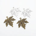Veined Maple Leaf Charm in 2 Metal Finishes for Jewelry Making view 4