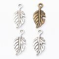 Veined Leaf Charm in 2 Metal Finishes for Jewelry Making view 4