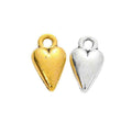 Smooth Puffy Heart Pendant Metal Charms in Two Finishes view 4