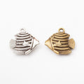 Striped Tropical Fish Metal Charms in Two Finishes view 4