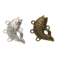 Three-Loop Fish Connector Detailed Metal Jewelry Component in 2 Finishes view 4