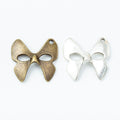Bow Masquerade Mask Metal Charm in Two Antique Finishes view 4