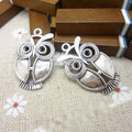 Large Eye Owl Metal Charms in 3 Pictured Finishes for Jewelry Making view 4