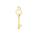 Clover Key Charm Slim Metal Pendant in Three Finishes view 4