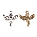 Small Angel-Shaped Metal Charm Pendants in 2 Finishes view 4