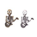 Skeleton Guitar Player Metal Charms in 2 Pictured Finishes view 4