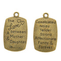 Mother and Daughter Quote Tag Pendant Charm in Three Finishes view 4
