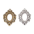 Ornate Oval Cabochon Setting In 2 Metal Finishes For Jewelry Making view 4