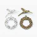 Bird And Wreath Toggle Clasps in 2 Metal Finish Options view 4