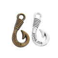 Hook Me Curved Fishhook Metal Charms in Two Finishes view 4
