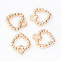 Beaded Open Heart Metal Charms in 5 Pictured Finishes view 4