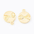 Round Pinky Promise Hand Disc Charms in Four Finishes view 4