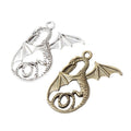 Curled Dragon Metal Charms in 2 Pictured Finishes for Jewelry Making view 4