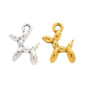 Balloon Dog Metal Charm in Textured Metal for Jewelry Making view 4