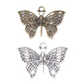 Antique Bronze and Silver Openwork Butterfly Charms view 4