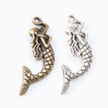 Mermaid Charm in 2 Finishes Metal Component for Jewelry Making view 4