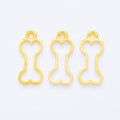 Open Dog Bone Metal Charm Pendant in Four Finishes view 4