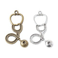 Stethoscope Metal Charms in 2 Pictured Finishes for Jewelry Crafts view 4