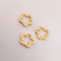 Five Petal Flower Outline Connector Rings In Three Tones view 4