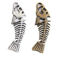 Long Fish Skeleton Detailed Metal Charm in 2 Finishes view 4