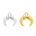 Curved Bull Horn Metal Charm in Textured Metal for Jewelry Making view 4