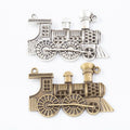Steam Locomotive Metal Charm In 2 Finish Options for Jewelry Making view 4
