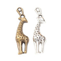 Antique Spotted Giraffe Metal Charm, Two Finishes Jewelry Component view 4