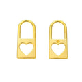 Heart Cutout Padlock Metal Charm Pendants in 3 Finishes view 4
