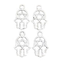 Star Hamsa Hand Metal Charm Pendant in 2 Finishes for DIY Jewelry view 4