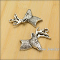 Antlered Deer Head Metal Charm Pendant in Two Finishes view 4