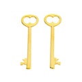 Antique Metal Heart Bow Key Charm Pendant With Textured Detail, 6 Finishes view 4