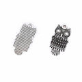 Long Feather Owl Metal Charms in 2 Pictured Finishes view 4
