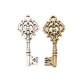 Filigree Key Charm Ornate Metal Pendant in Two Finishes view 4