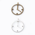 Round Clockwork Gear Metal Charms in Two Antique Finishes view 4