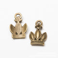 Open Crown Metal Charms in 2 Pictured Finishes for Jewelry Crafts view 4