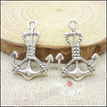 Rope Wrapped Anchor Charm in Antique Bronze and Silver Tone view 4