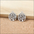 Round Openwork Tree of Life Metal Charms in Two Finishes view 4