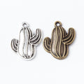 Antique Bronze and Silver Cactus Charms for Jewelry Making view 4