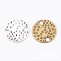 Hammered Round Two-Hole Metal Connector Disc For Jewelry Making view 4
