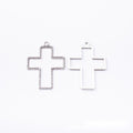 Open Cross Pendant Frame Alloy Jewelry Making Component in 2 Finish Options view 4