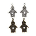 Ornate Birdhouse Charm Metal Pendant for Jewelry Making view 4