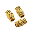 Scrollwork Barrel Large Hole Metal Beads in Three Finishes view 4