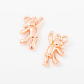 Waving Teddy Bear Charm Small Metal Pendant in Three Finishes view 4