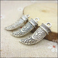Curved Horn Charm in 2 Metal Finishes for Jewelry Making view 4