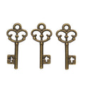 Ornate Skeleton Key Metal Charm Pendant in 2 Finishes for DIY Jewelry view 4