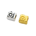 Camera Large Hole Bead in Gold and Silver Tones Jewelry Making Component view 4