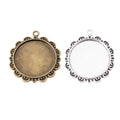 Scalloped Round Cabochon Pendant Setting in Two Finishes view 4