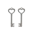 Heart Top Skeleton Key Charm in Multiple Metal Finishes for Jewelry Making view 4