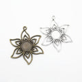 Floral Cabochon Pendant Settings in Two Finishes Jewelry Making Components view 4