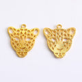 Openwork Leopard Head Metal Charm Pendant in Four Finishes view 4